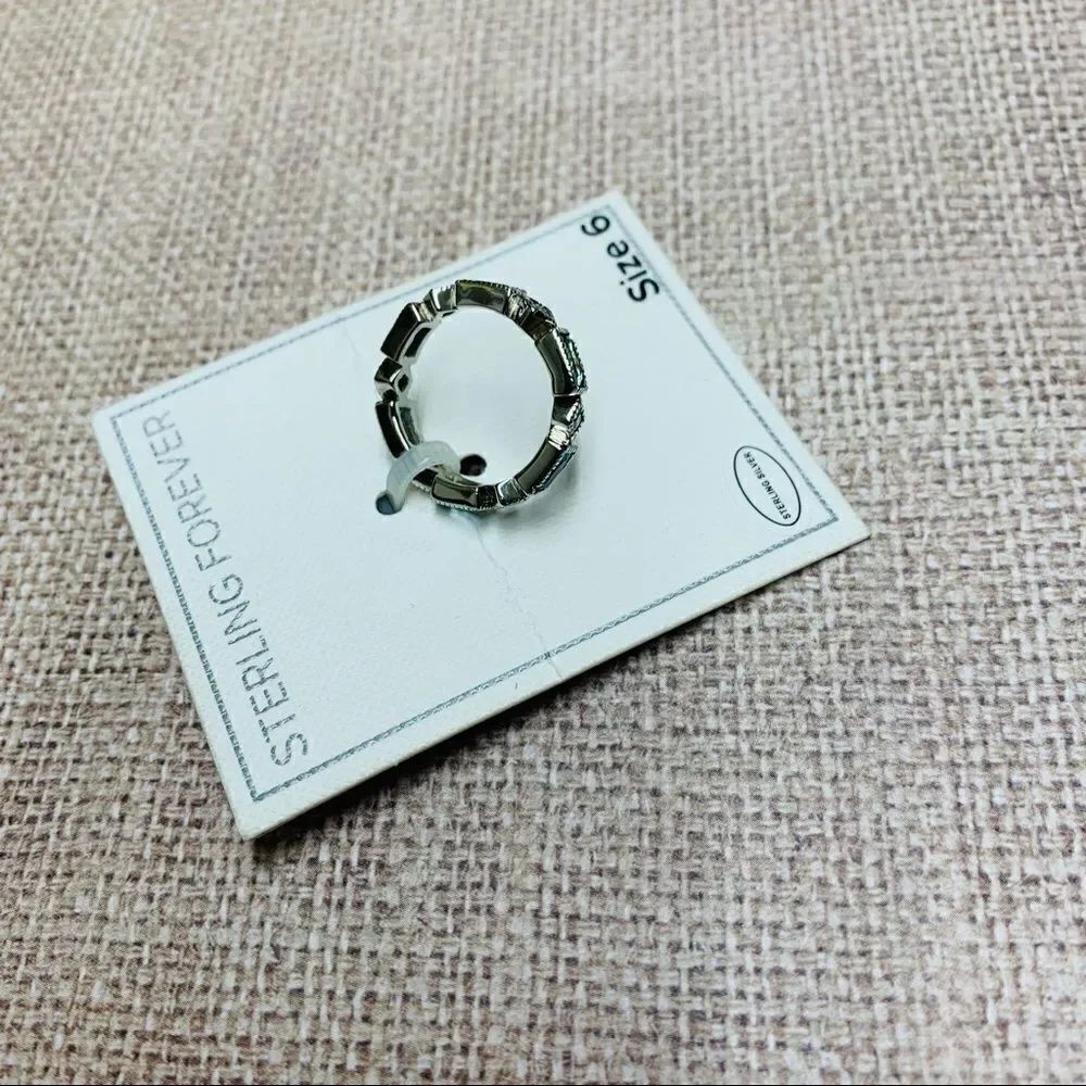 Sterling Forever Blue Crystal Band Ring‎ - Picture 2 of 3